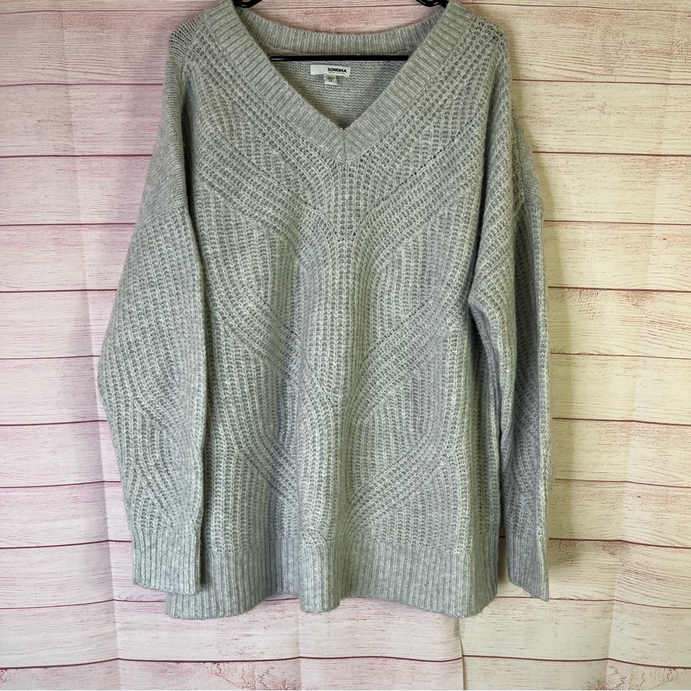 Sonoma Grey Cable Knit‎ Women’s Plus Sweater Size 1X